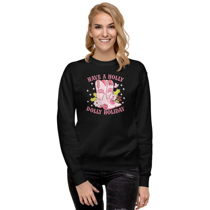 Holly Dolly Holiday Cowgirl Boots Christmas Sweatshirt