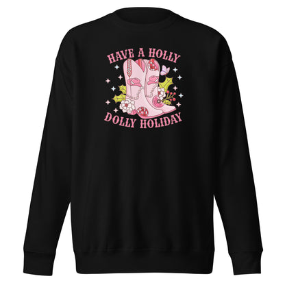 Holly Dolly Holiday Cowgirl Boots Christmas Sweatshirt