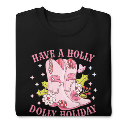 Holly Dolly Holiday Cowgirl Boots Christmas Sweatshirt
