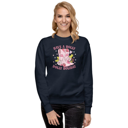 Holly Dolly Holiday Cowgirl Boots Christmas Sweatshirt