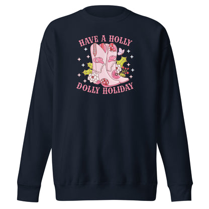 Holly Dolly Holiday Cowgirl Boots Christmas Sweatshirt