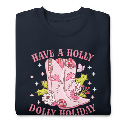 Holly Dolly Holiday Cowgirl Boots Christmas Sweatshirt