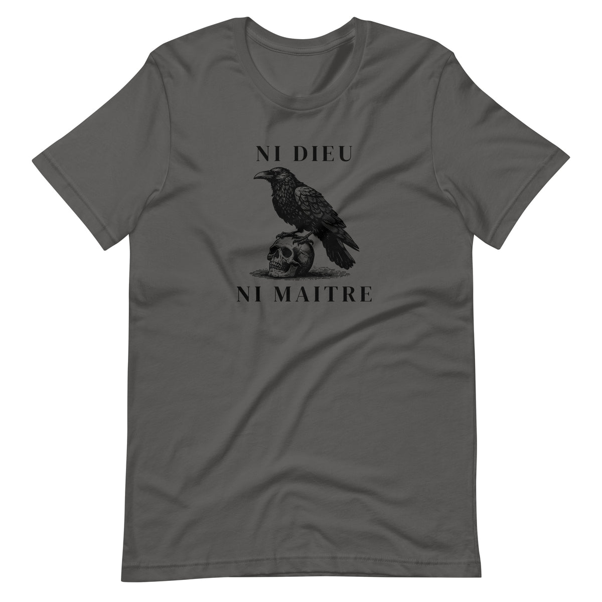 Ni Dieu Ni Maître T-Shirt | No God No Master Raven Skull Graphic Tee - Spinsterly Co