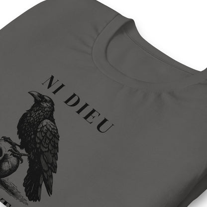 Ni Dieu Ni Maître T-Shirt | No God No Master Raven Skull Graphic Tee - Spinsterly Co