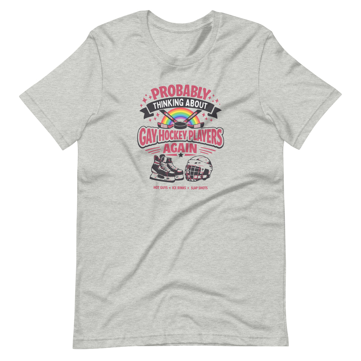 Probably Thinking About Gay Hockey Players Again T-Shirt | Queer Hockey Romance Tee - Spinsterly Co