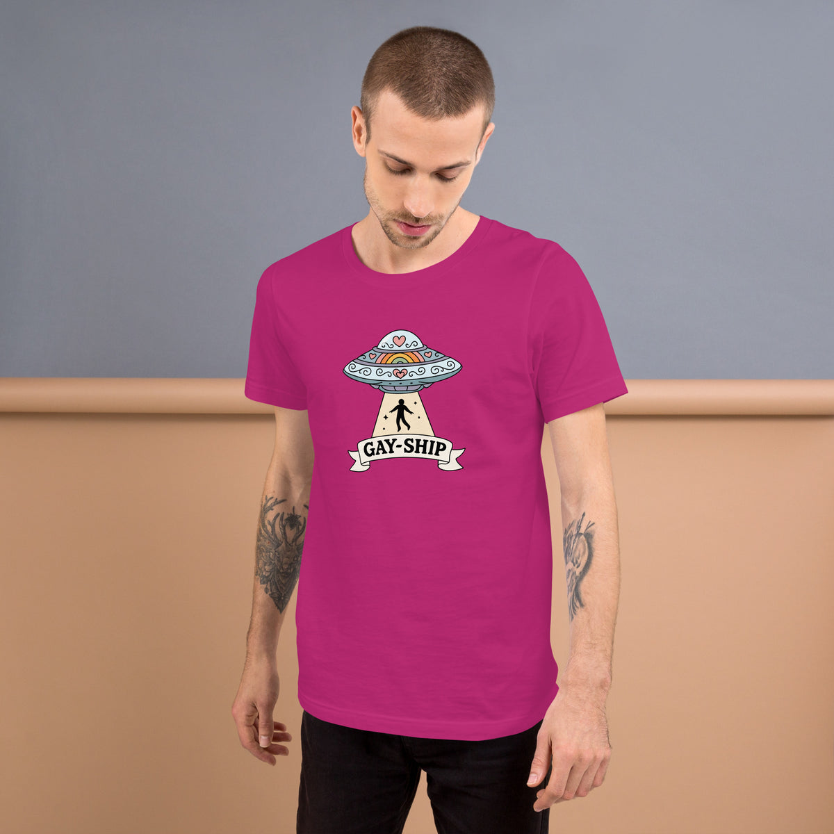 Gay-Ship UFO T-Shirt | Funny LGBTQIA+ Pride Graphic Tee - Spinsterly Co