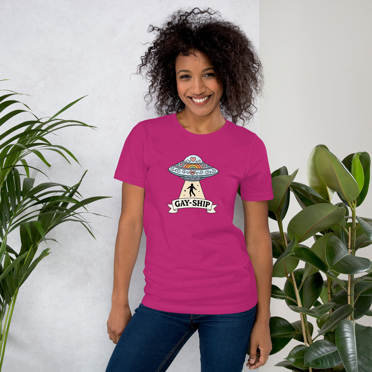 Gay-Ship UFO T-Shirt | Funny LGBTQIA+ Pride Graphic Tee - Spinsterly Co