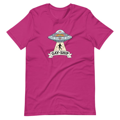 Gay-Ship UFO T-Shirt | Funny LGBTQIA+ Pride Graphic Tee - Spinsterly Co