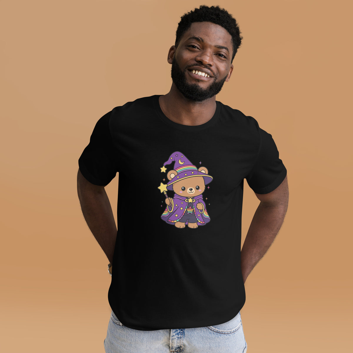 Wizard Bear Pride T-Shirt | Kawaii LGBTQ Rainbow Wizard Graphic Tee - Spinsterly Co