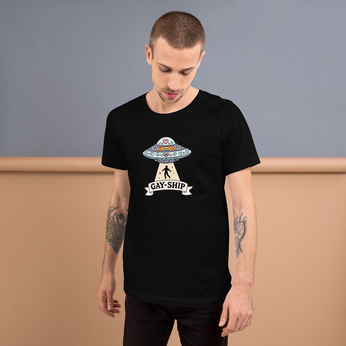 Gay-Ship UFO T-Shirt | Funny LGBTQIA+ Pride Graphic Tee - Spinsterly Co