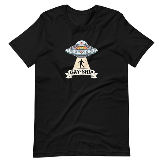 Gay-Ship UFO T-Shirt | Funny LGBTQIA+ Pride Graphic Tee - Spinsterly Co