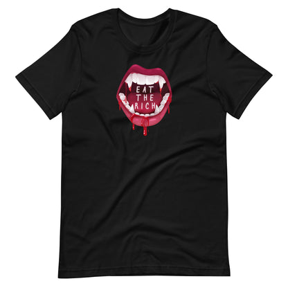 Eat the Rich Vampire Mouth T-Shirt | Anti-Capitalism Gothic Graphic Tee - Spinsterly Co
