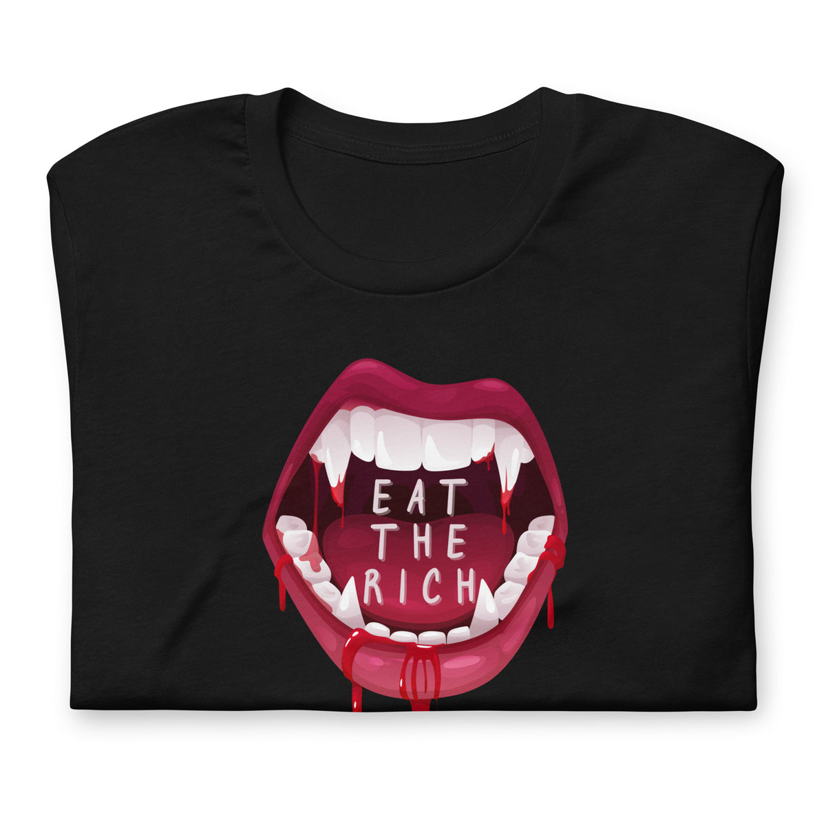 Eat the Rich Vampire Mouth T-Shirt | Anti-Capitalism Gothic Graphic Tee - Spinsterly Co