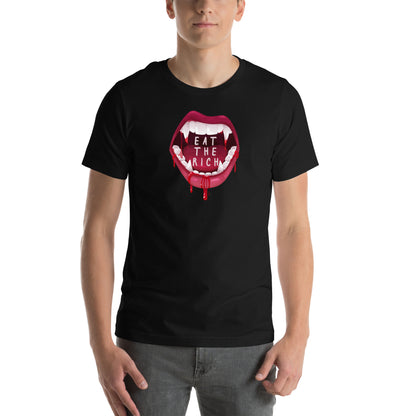 Eat the Rich Vampire Mouth T-Shirt | Anti-Capitalism Gothic Graphic Tee - Spinsterly Co