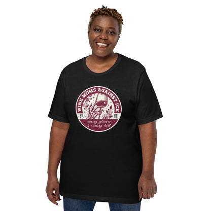 Wine Moms Against ICE T-Shirt | Anti-ICE Political Statement Tee - Spinsterly Co