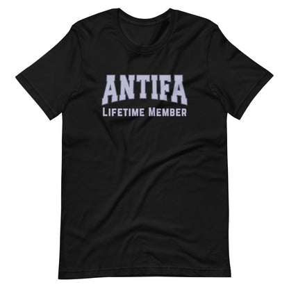 Antifa Lifetime Member T-Shirt | Anti-Fascist Collegiate Graphic Tee - Spinsterly Co