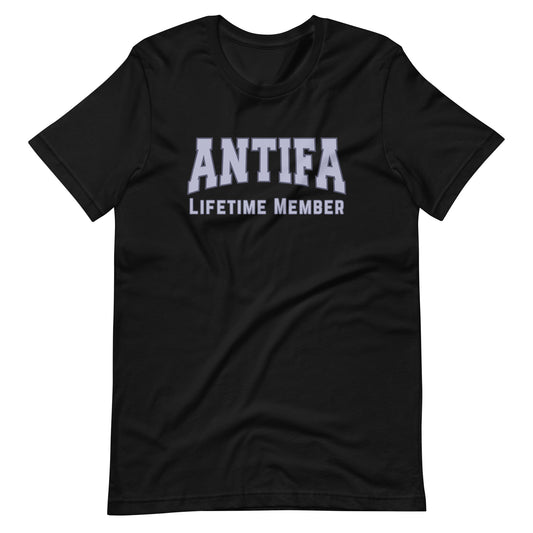 Antifa Lifetime Member T-Shirt | Anti-Fascist Collegiate Graphic Tee - Spinsterly Co