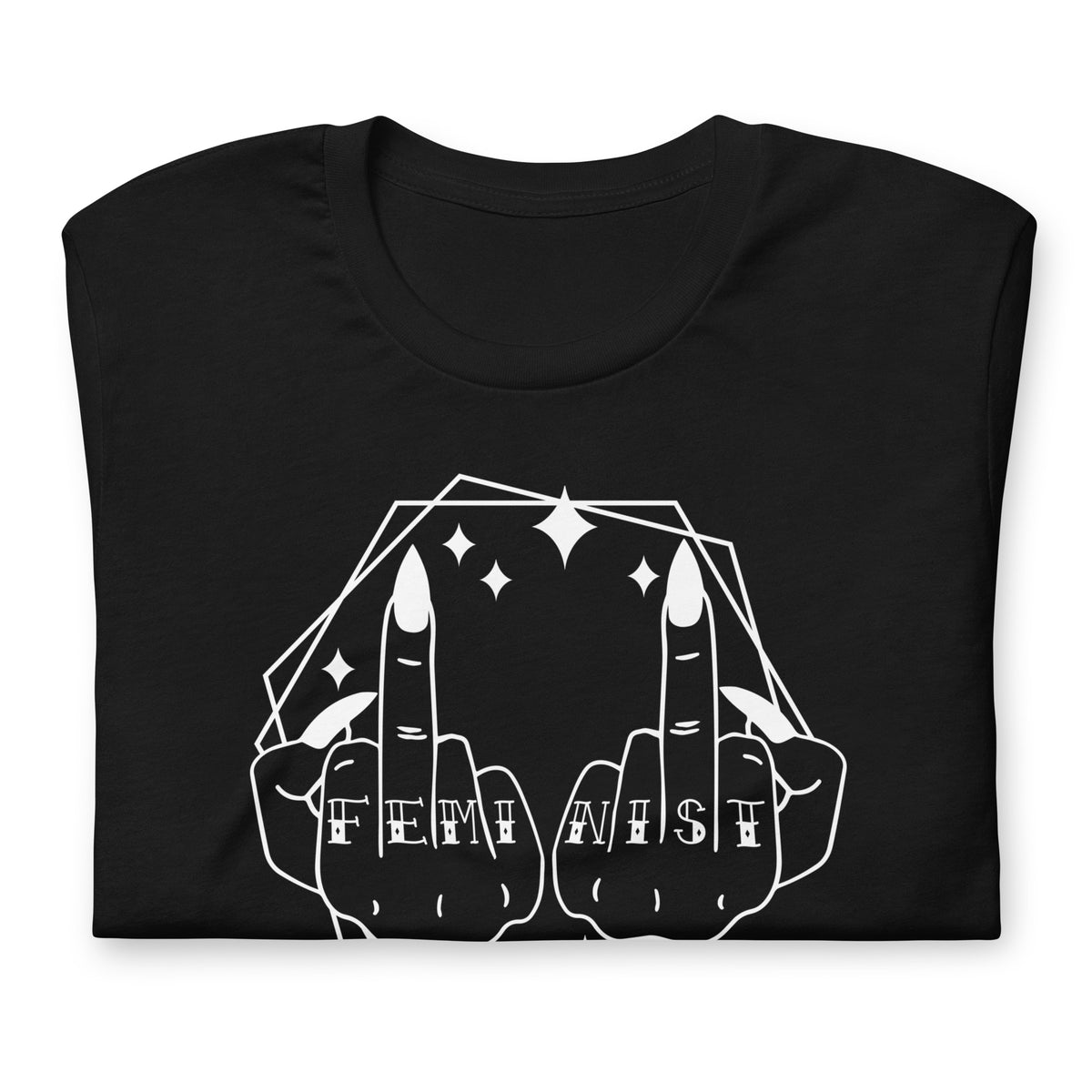 Feminist Knuckle Tattoo T-Shirt | Middle Finger Witchy Graphic Tee - Spinsterly Co