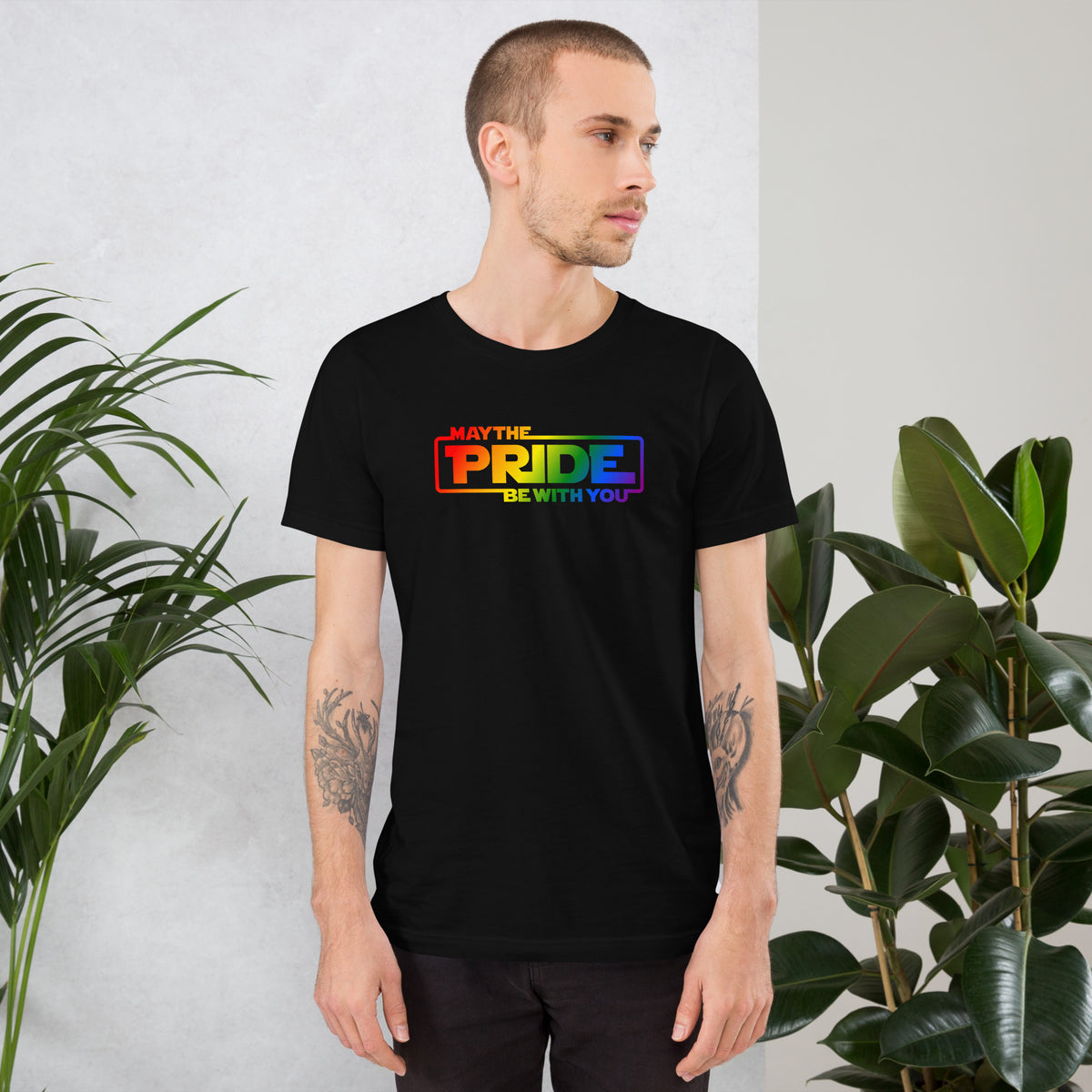 May the Pride Be With You T-Shirt | Rainbow Pride Sci-Fi Graphic Tee - Spinsterly Co