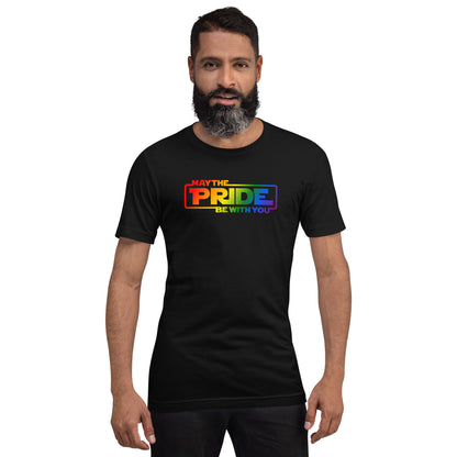 May the Pride Be With You T-Shirt | Rainbow Pride Sci-Fi Graphic Tee - Spinsterly Co