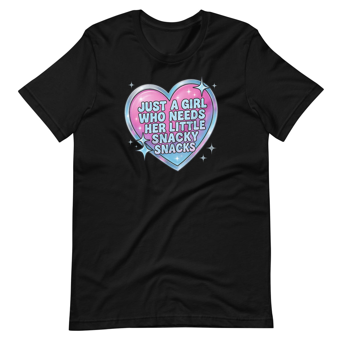Snacky Snacks T-Shirt — Kawaii Holographic Heart Graphic Tee - Spinsterly Co