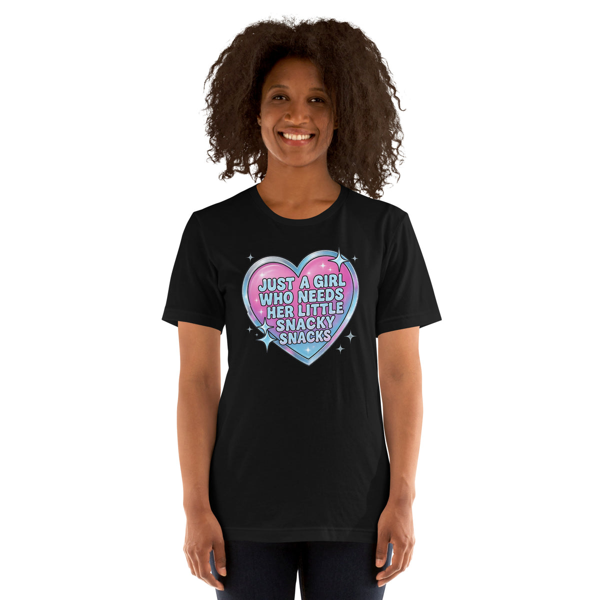 Snacky Snacks T-Shirt — Kawaii Holographic Heart Graphic Tee - Spinsterly Co