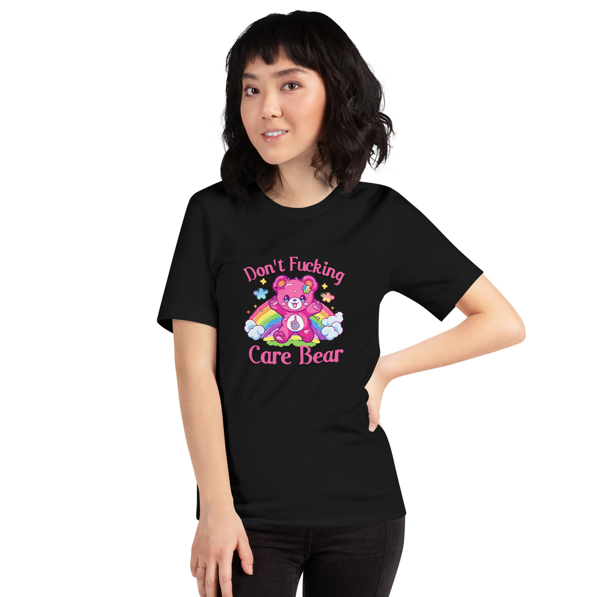 Don't F*cking Care Bear T-Shirt | Funny Kawaii Dark Humor Graphic Tee - Spinsterly Co