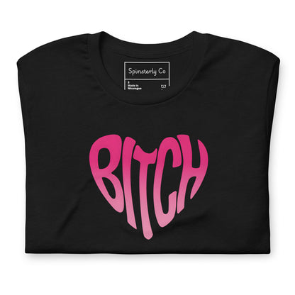 Bitch Heart Retro Bubble Graphic T-Shirt | Funny Feminist Sassy Tee - Spinsterly Co