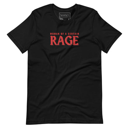 Woman of a Certain Rage Horror Typography Unisex T-Shirt | Funny Feminist Dark Humor Tee S-3XL - Spinsterly Co