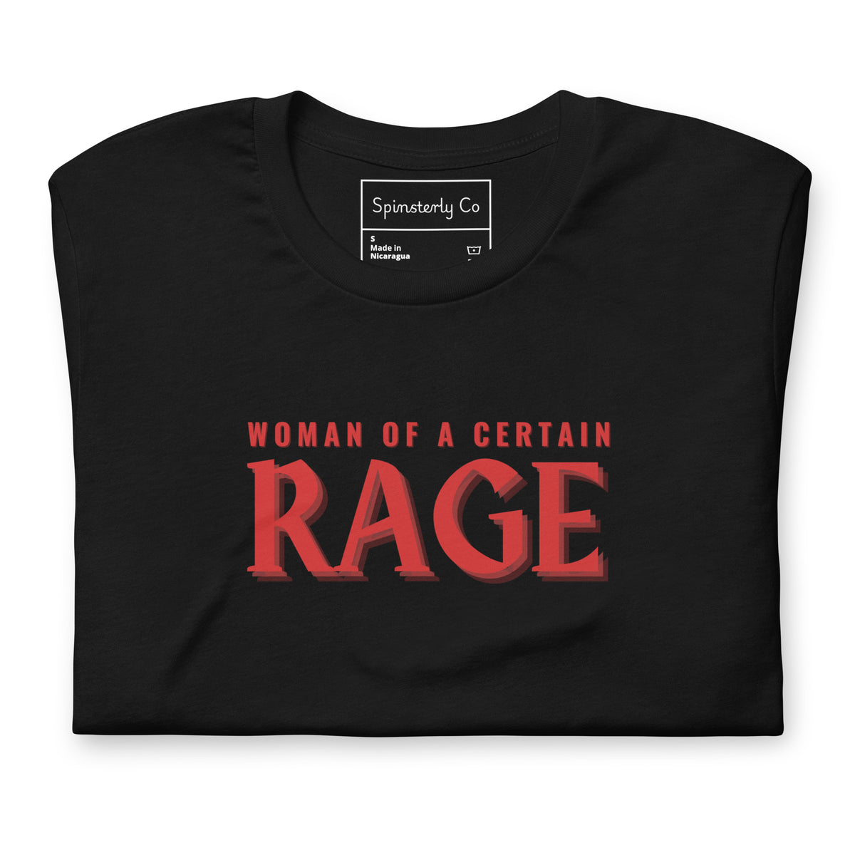 Woman of a Certain Rage Horror Typography Unisex T-Shirt | Funny Feminist Dark Humor Tee S-3XL - Spinsterly Co