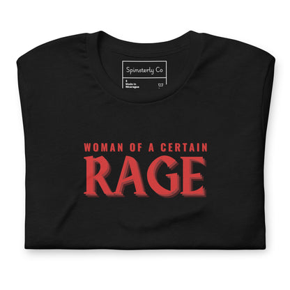 Woman of a Certain Rage Horror Typography Unisex T-Shirt | Funny Feminist Dark Humor Tee S-3XL - Spinsterly Co