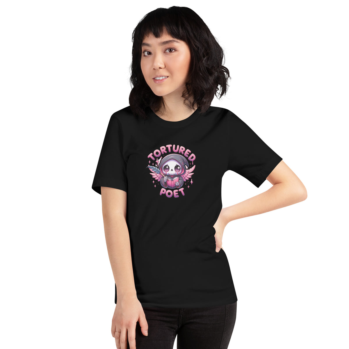 Tortured Poet Kawaii Grim Goth Unisex T-Shirt | Dark Academia Gift - Spinsterly Co