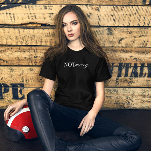 NOT sorry Mixed Typography T-Shirt | Feminist Statement Tee - Spinsterly Co