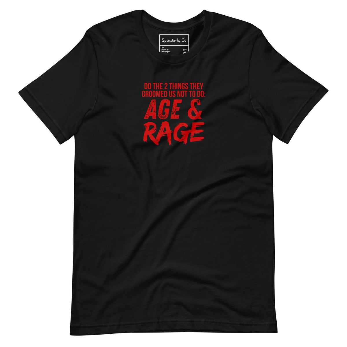 Age & Rage Feminist Distressed Typography T-Shirt | Empowerment Tee - Spinsterly Co