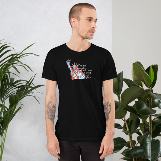 Mad as Hell Statue of Liberty T-Shirt | Patriotic Protest Graphic Tee - Spinsterly Co