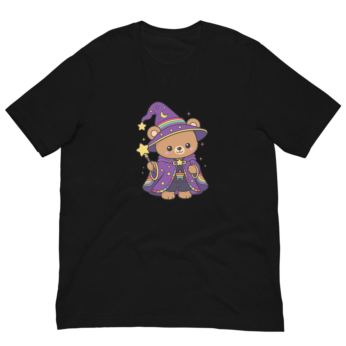 Wizard Bear Pride T-Shirt | Kawaii LGBTQ Rainbow Wizard Graphic Tee - Spinsterly Co