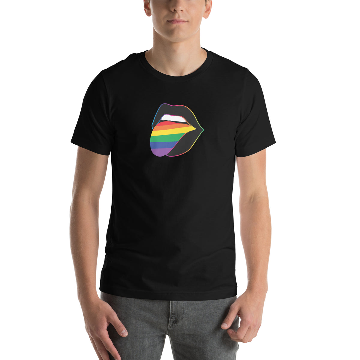 Pride Lips Rainbow Graphic Tee | LGBTQIA+ Statement T-Shirt - Spinsterly Co