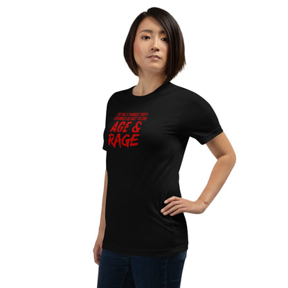 Age & Rage Feminist Distressed Typography T-Shirt | Empowerment Tee - Spinsterly Co