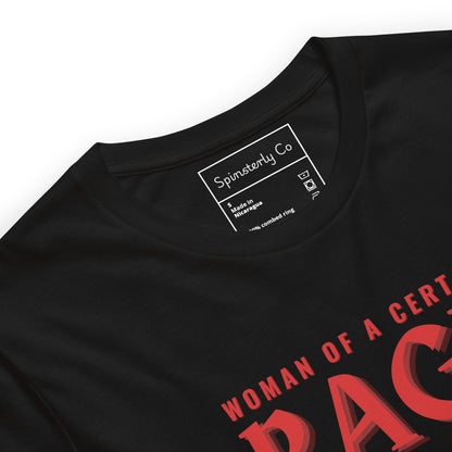 Woman of a Certain Rage Horror Typography Unisex T-Shirt | Funny Feminist Dark Humor Tee S-3XL - Spinsterly Co