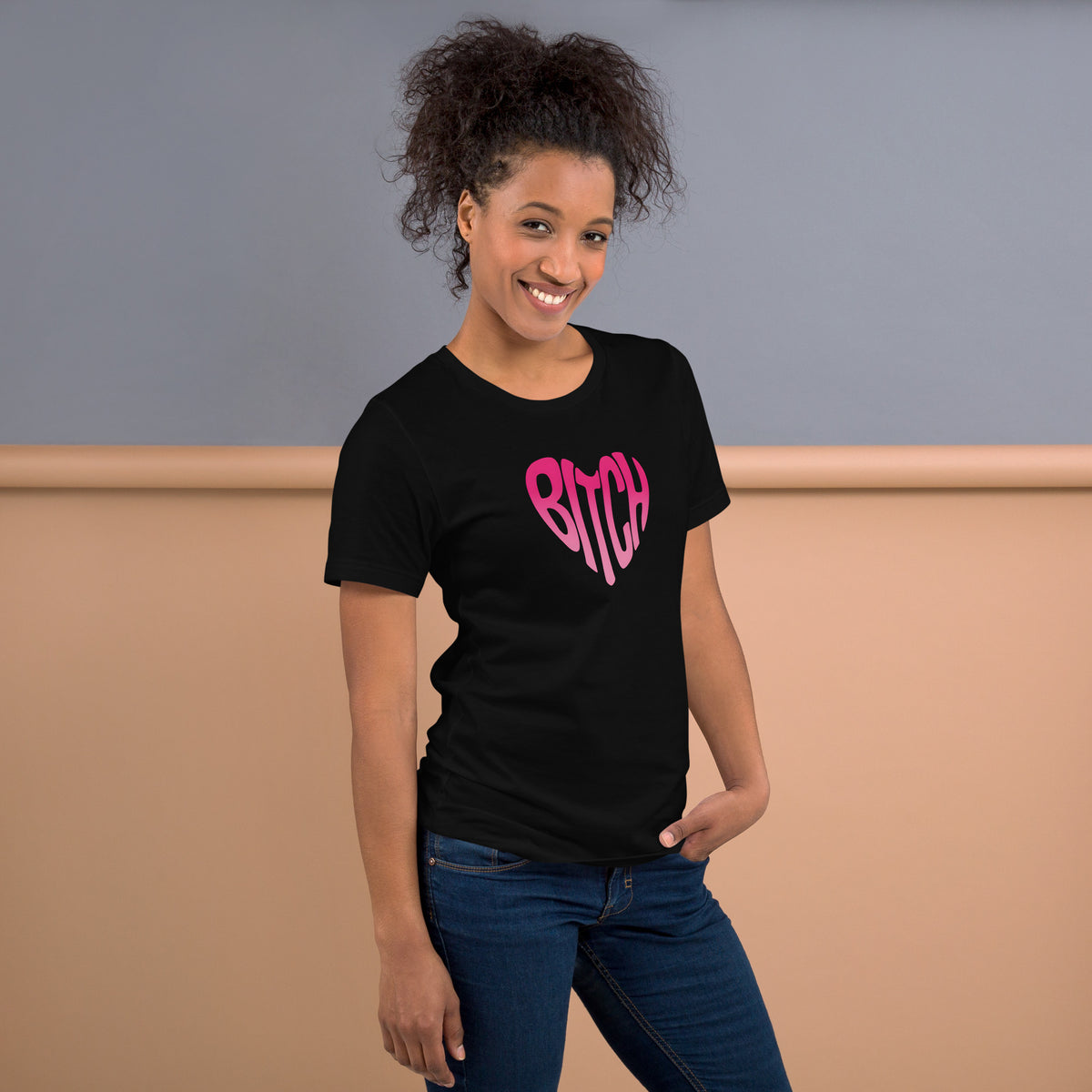 Bitch Heart Retro Bubble Graphic T-Shirt | Funny Feminist Sassy Tee - Spinsterly Co
