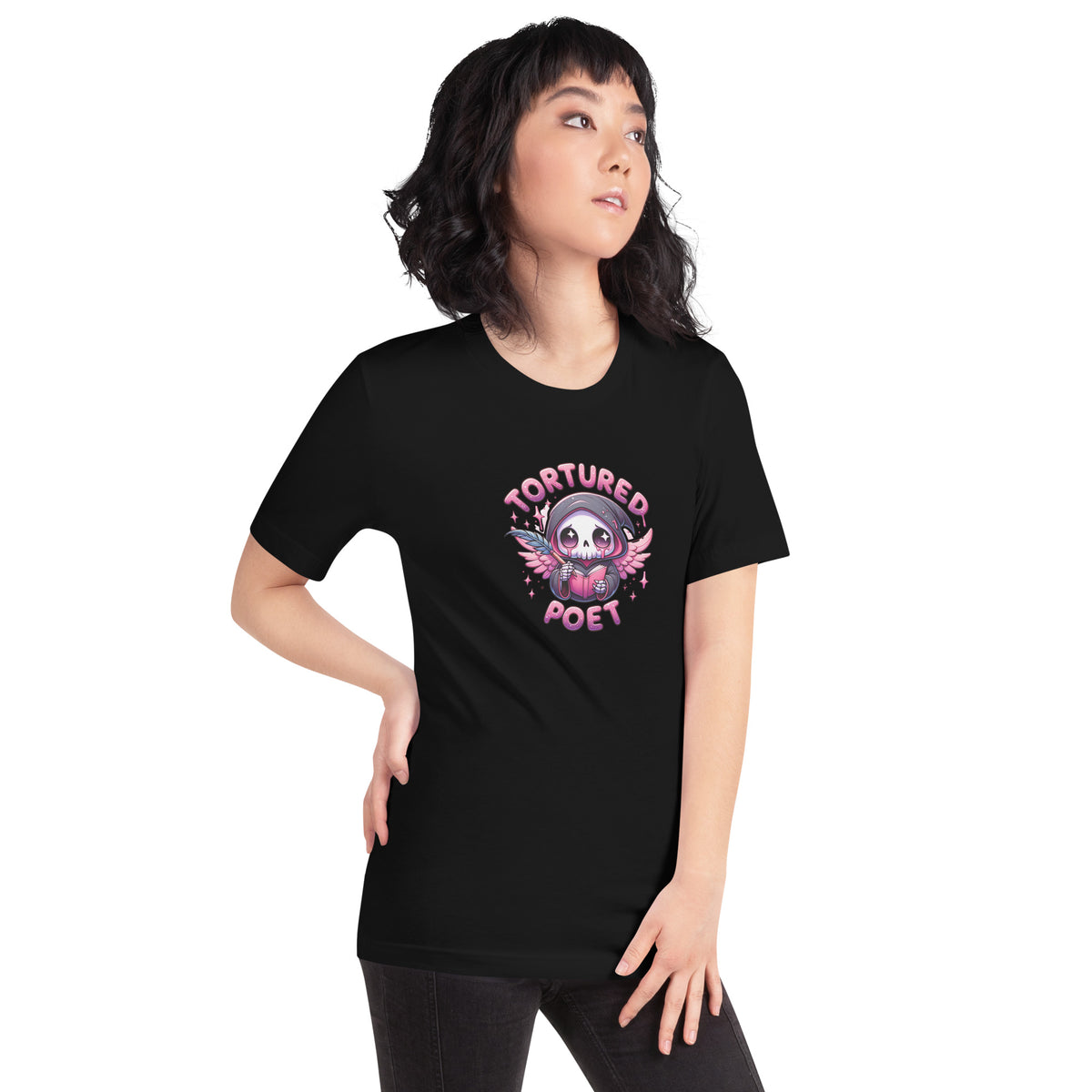 Tortured Poet Kawaii Grim Goth Unisex T-Shirt | Dark Academia Gift - Spinsterly Co