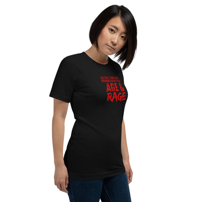 Age & Rage Feminist Distressed Typography T-Shirt | Empowerment Tee - Spinsterly Co