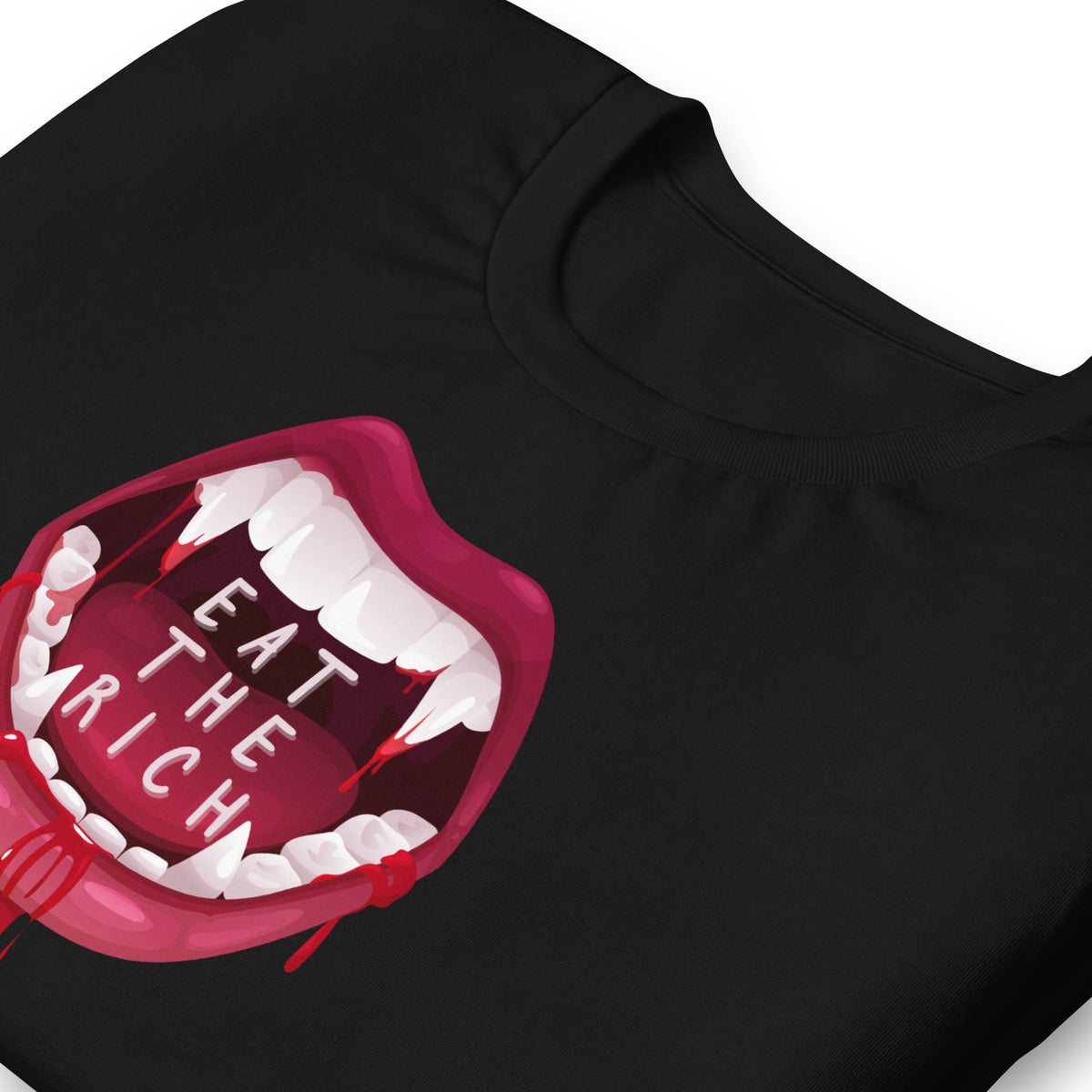 Eat the Rich Vampire Mouth T-Shirt | Anti-Capitalism Gothic Graphic Tee - Spinsterly Co