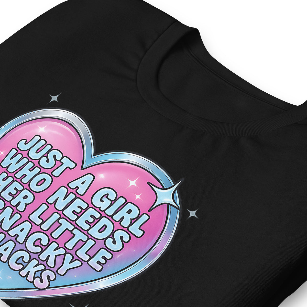 Snacky Snacks T-Shirt — Kawaii Holographic Heart Graphic Tee - Spinsterly Co