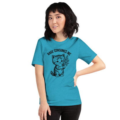 Rage Consumes Me T-Shirt | Vintage Kitten Flowers Dark Humor Graphic Tee - Spinsterly Co
