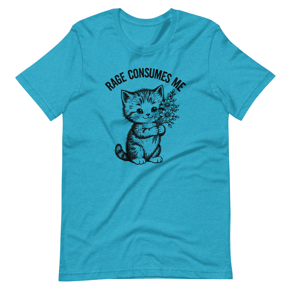 Rage Consumes Me T-Shirt | Vintage Kitten Flowers Dark Humor Graphic Tee - Spinsterly Co