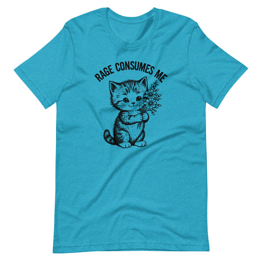 Rage Consumes Me T-Shirt | Vintage Kitten Flowers Dark Humor Graphic Tee - Spinsterly Co
