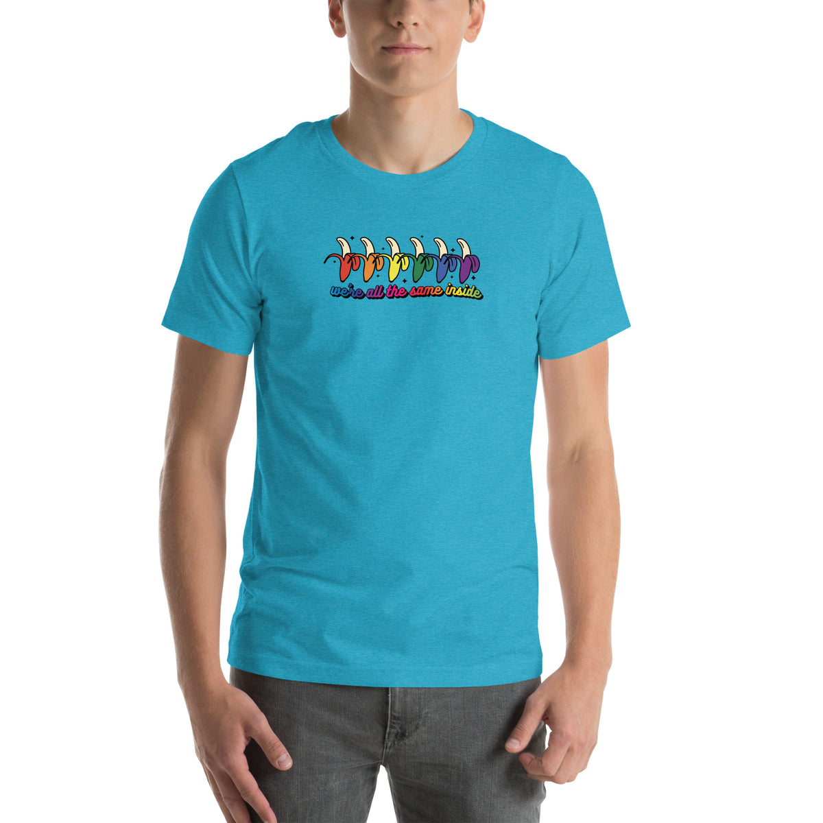 We're All the Same Inside T-Shirt | Rainbow Banana LGBTQIA+ Pride Tee - Spinsterly Co