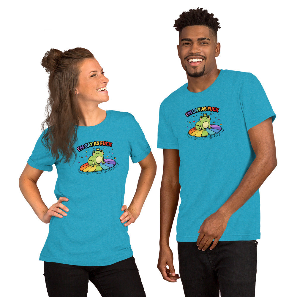 I'm Gay As F*ck T-Shirt | Kawaii Pride Frog Rainbow Lily Pad Tee - Spinsterly Co