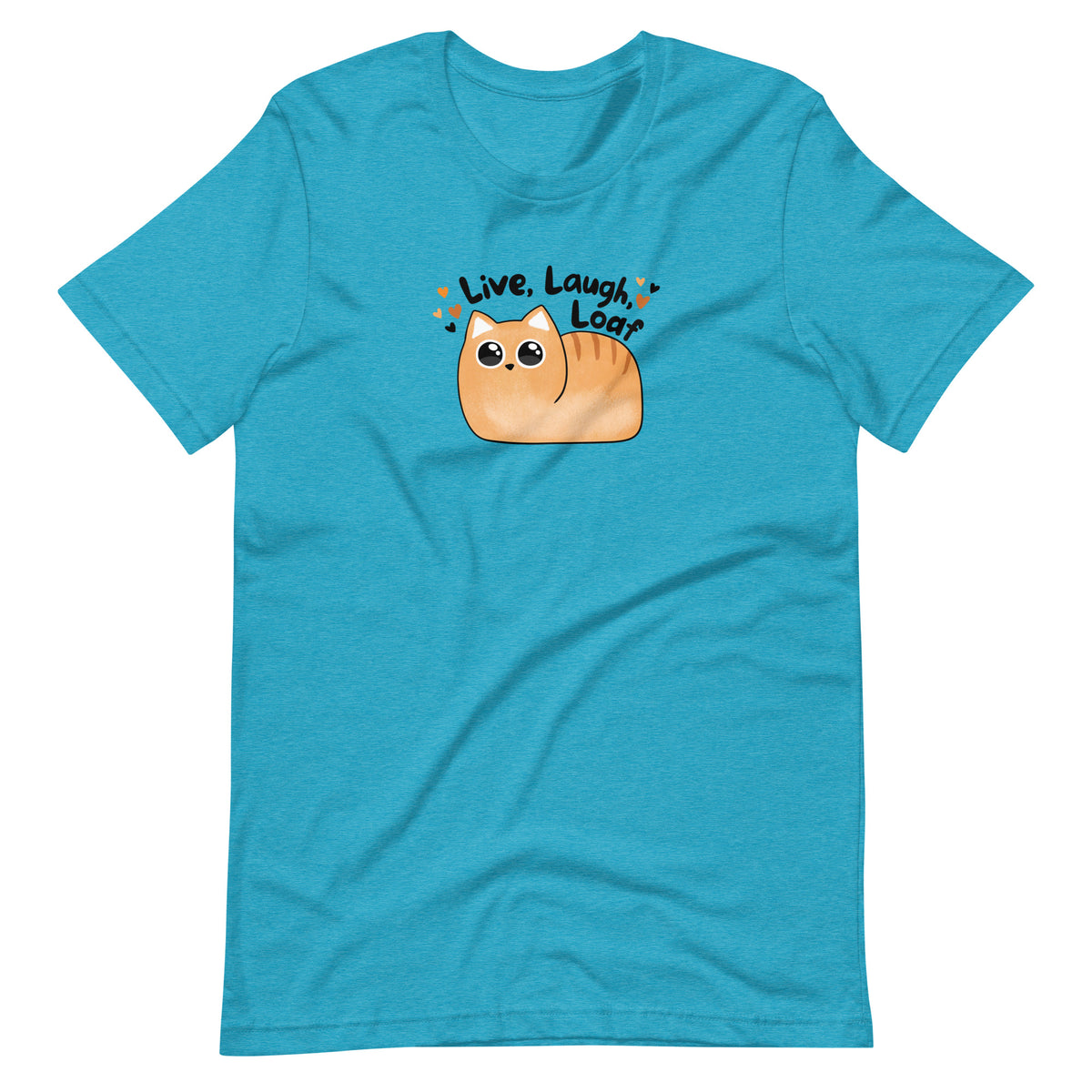 Live, Laugh, Loaf Cat T-Shirt | Kawaii Cat Loaf Graphic Tee - Spinsterly Co